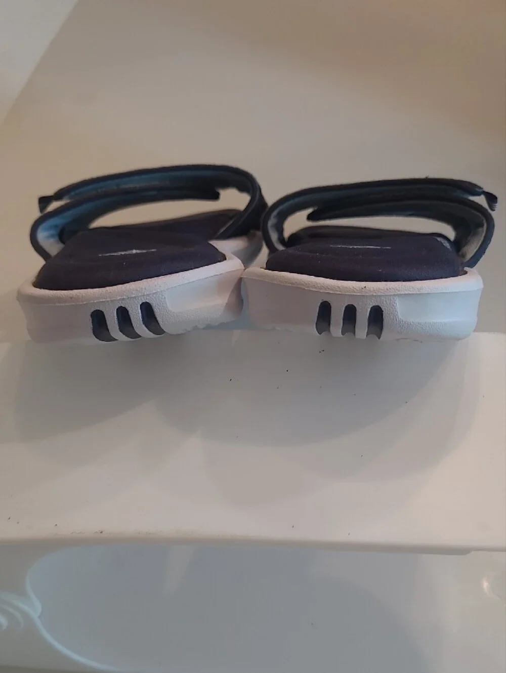 Adidas Slip On Slides Adjustable Open Toe Comfort Foam Bed Rubber Sole Sandal